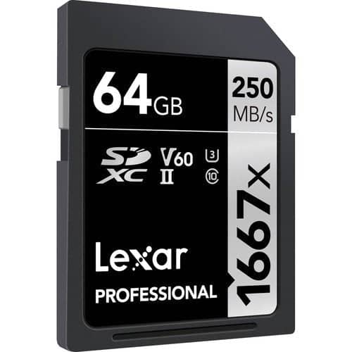 Lexar Professional Silver 64GB SDXC UHS-II 250MB/s Memory Card - V60 - Image 2
