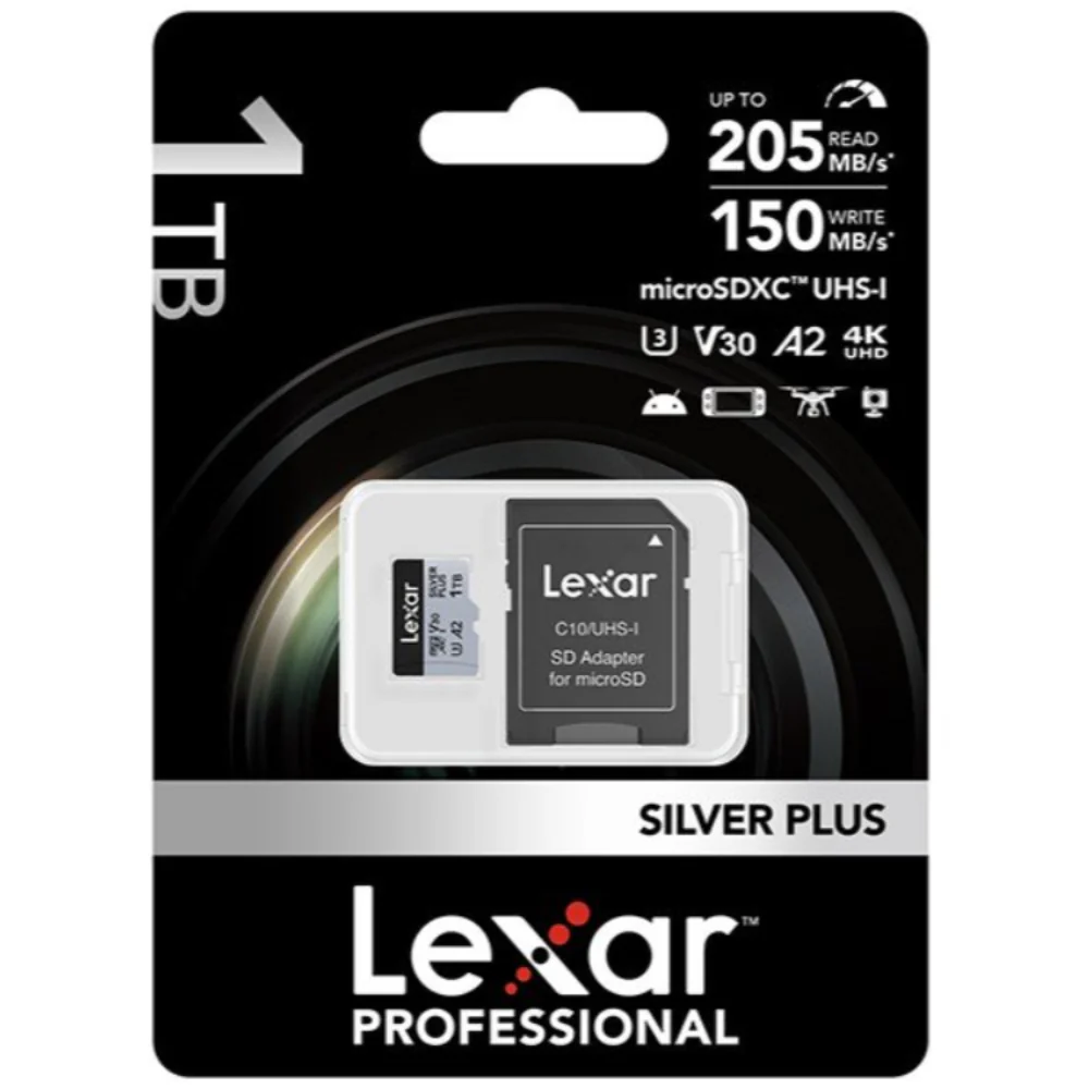 Lexar Professional Silver Plus 1TB microSDXC UHS-I 205MB/s Memory Card - V30