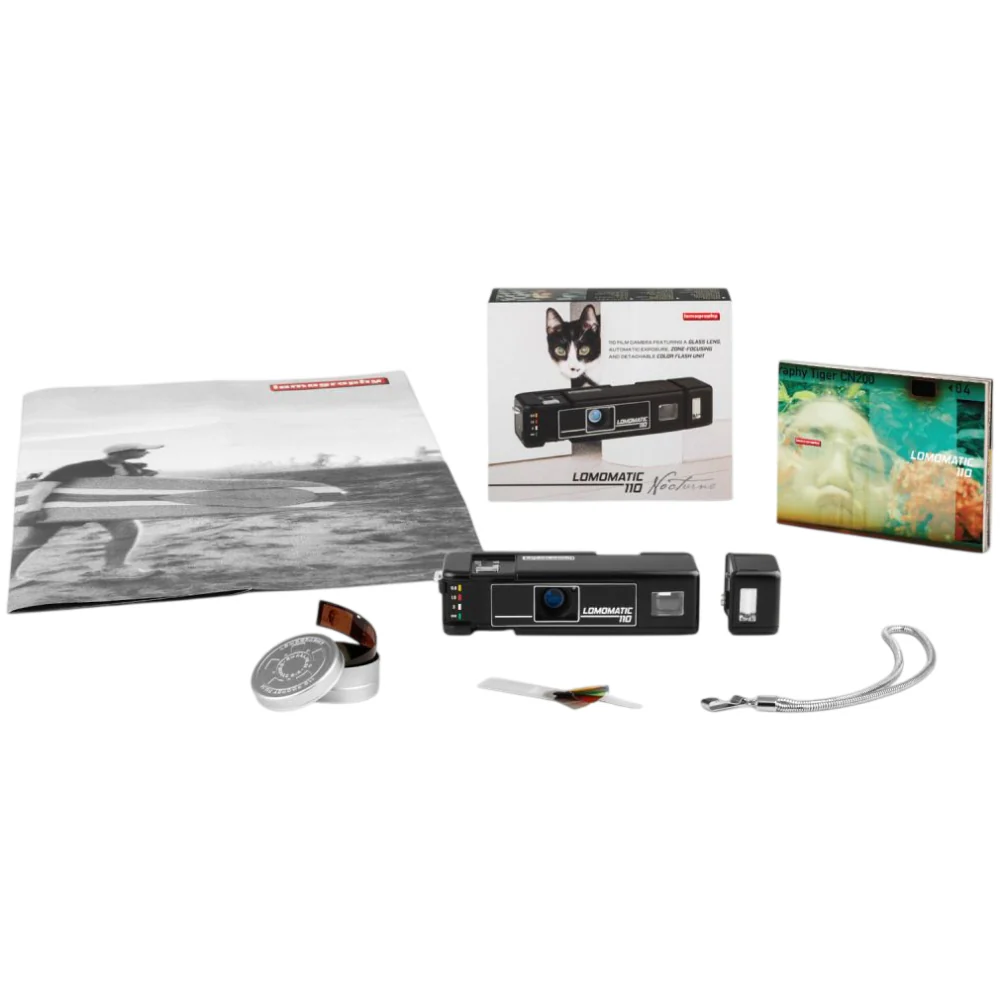 Lomography Lomomatic 110 Camera & Flash Metal Nocturne - Image 4