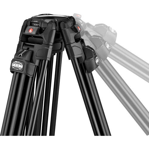 Manfrotto 504X / 645 FAST Twin Aluminium Video Tripod Kit (12 kg, Mid-Spreader, 100/75 mm Bowl, Bag) - MVK504XTWINFA - Image 11
