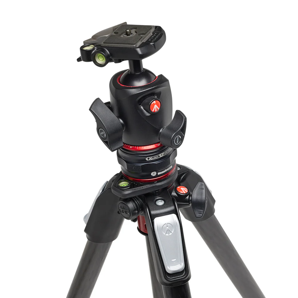 Manfrotto MT055CXPRO4 Carbon Fiber Tripod with MHXPRO-BHQ2 XPRO Ball Head & Move Quick Release Kit - Image 4