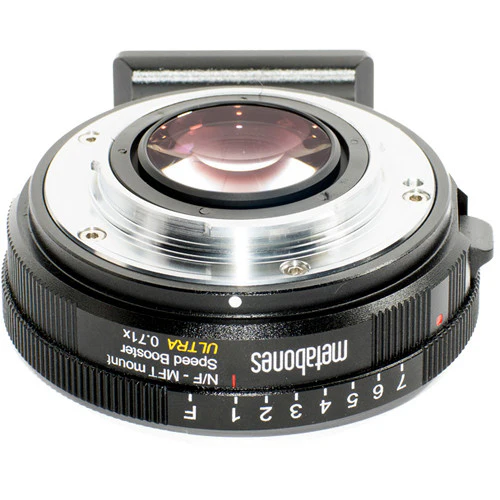 Metabones Nikon G to Micro FourThirds Speed Booster ULTRA 0.71x (Black Matt) - With Tripod Foot (MB_SPNFG-M43-BM3) - Image 3