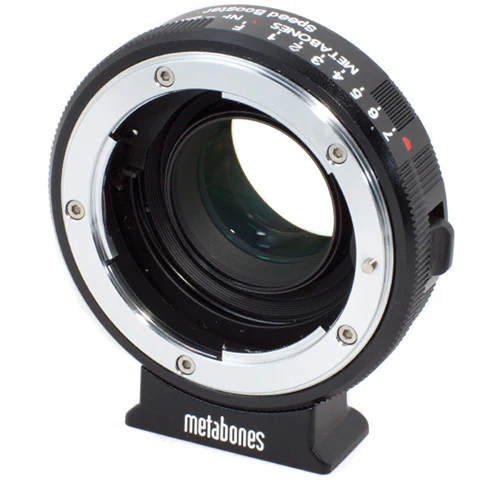 Metabones Speed Booster adaptor- Nikon G to BMCC Micro FourThirds (Black Matt) - With Tripod Foot (MB_SPNFG-BMCC-BM1) - Image 3
