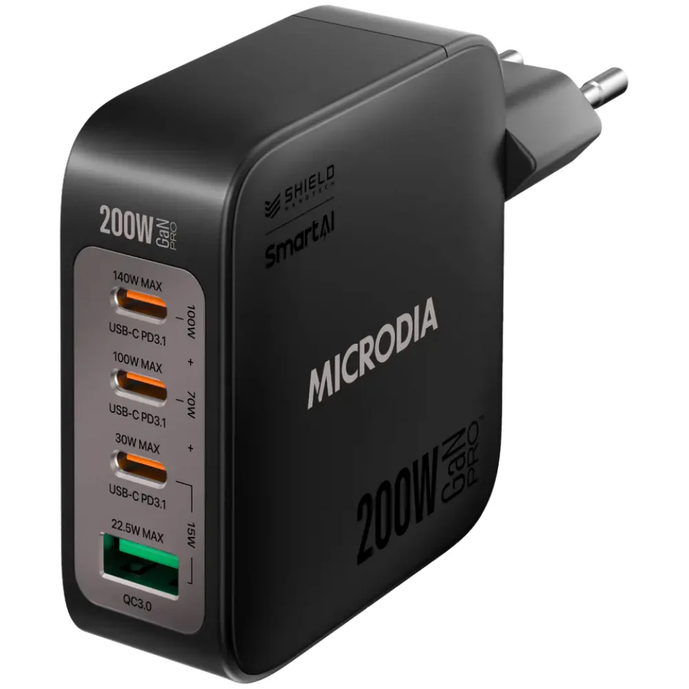 Microdia SmartCube Nano 200W 4 Port GaN Wall Charger - Image 6