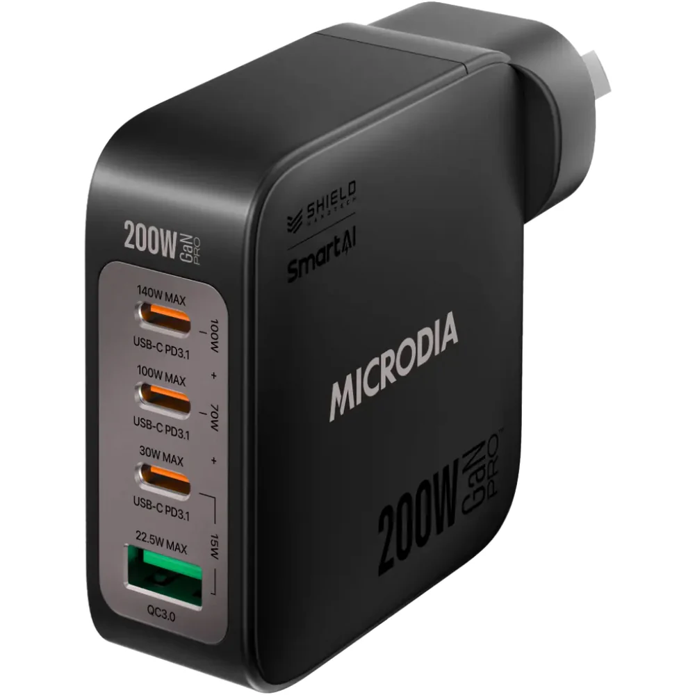 Microdia SmartCube Nano 200W 4 Port GaN Wall Charger - Image 7