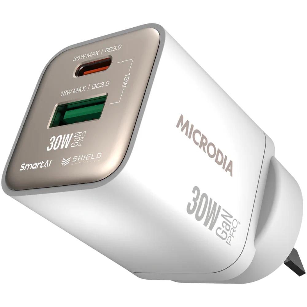 Microdia SmartCube Nano 30W Dual Port GaN Wall Charger - Image 3