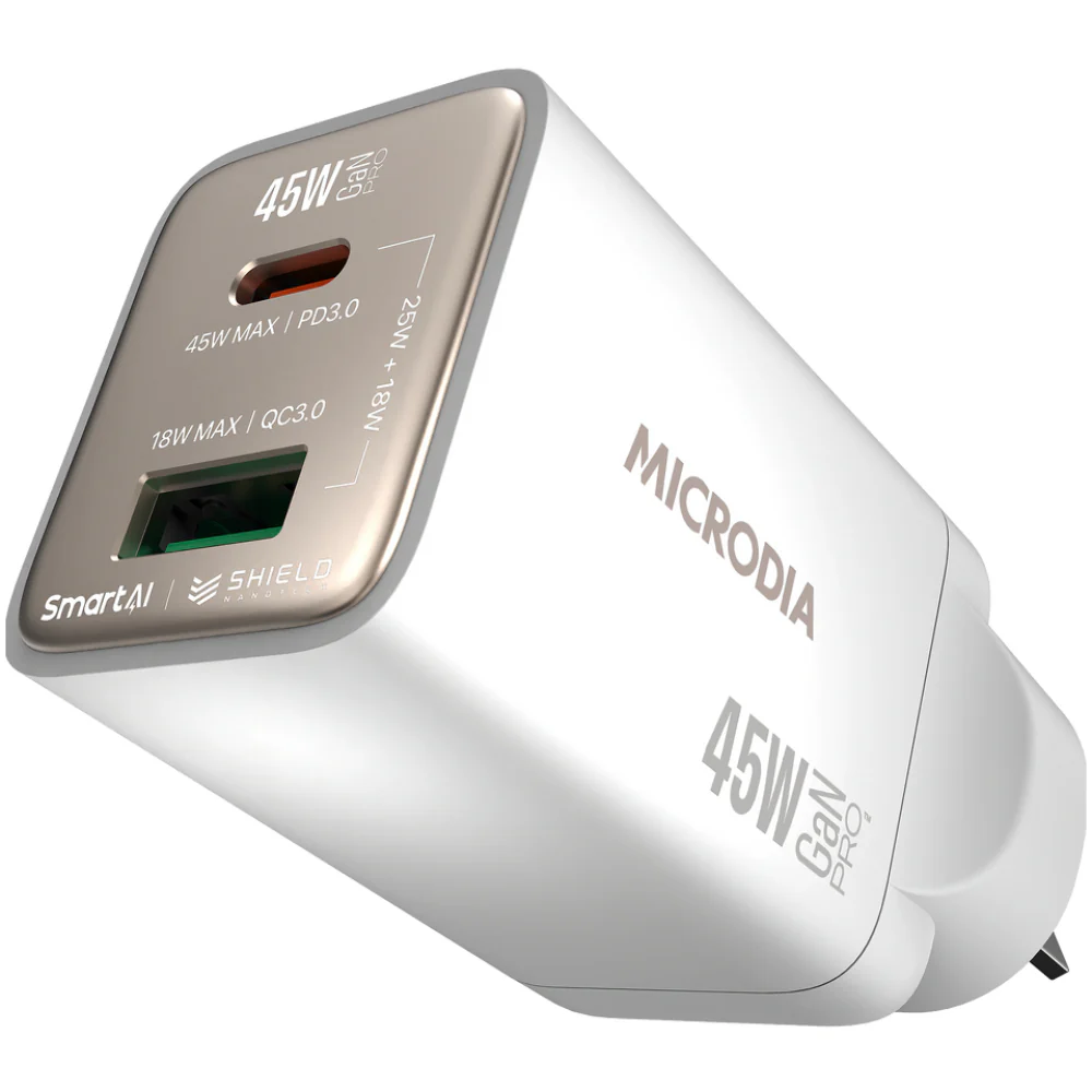 Microdia SmartCube Nano 45W Dual Port GaN Wall Charger - Image 3