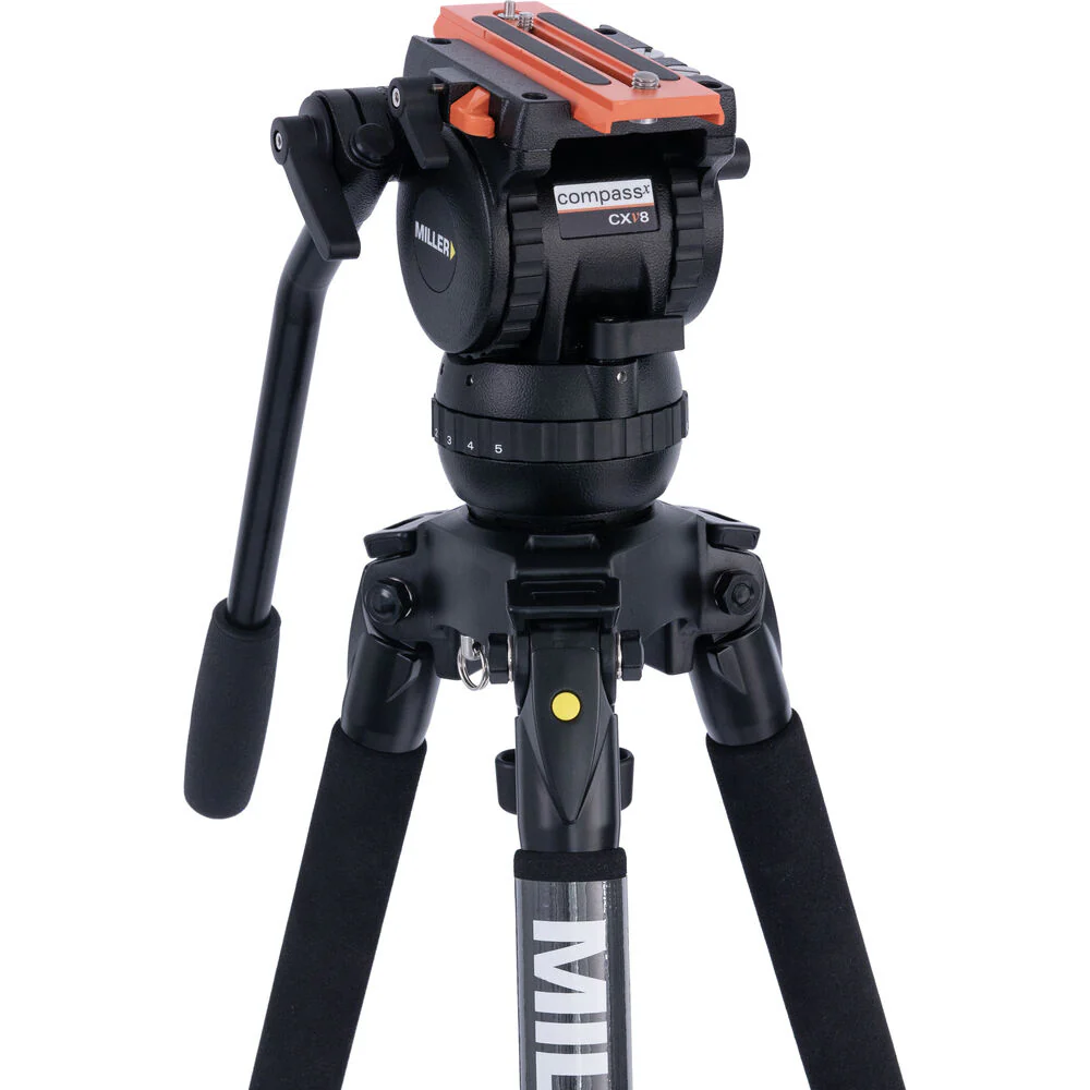 Miller Versa CXV8 Head, Solo-Q 75 3-Stage Carbon Fiber Tripod & Soft Case Kit - Image 2