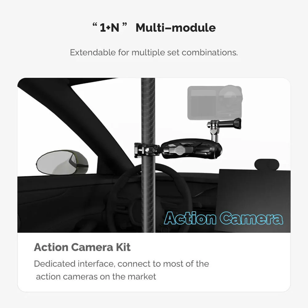 MOVMAX Adjustable Telescopic Rod Kit Action Camera Kit