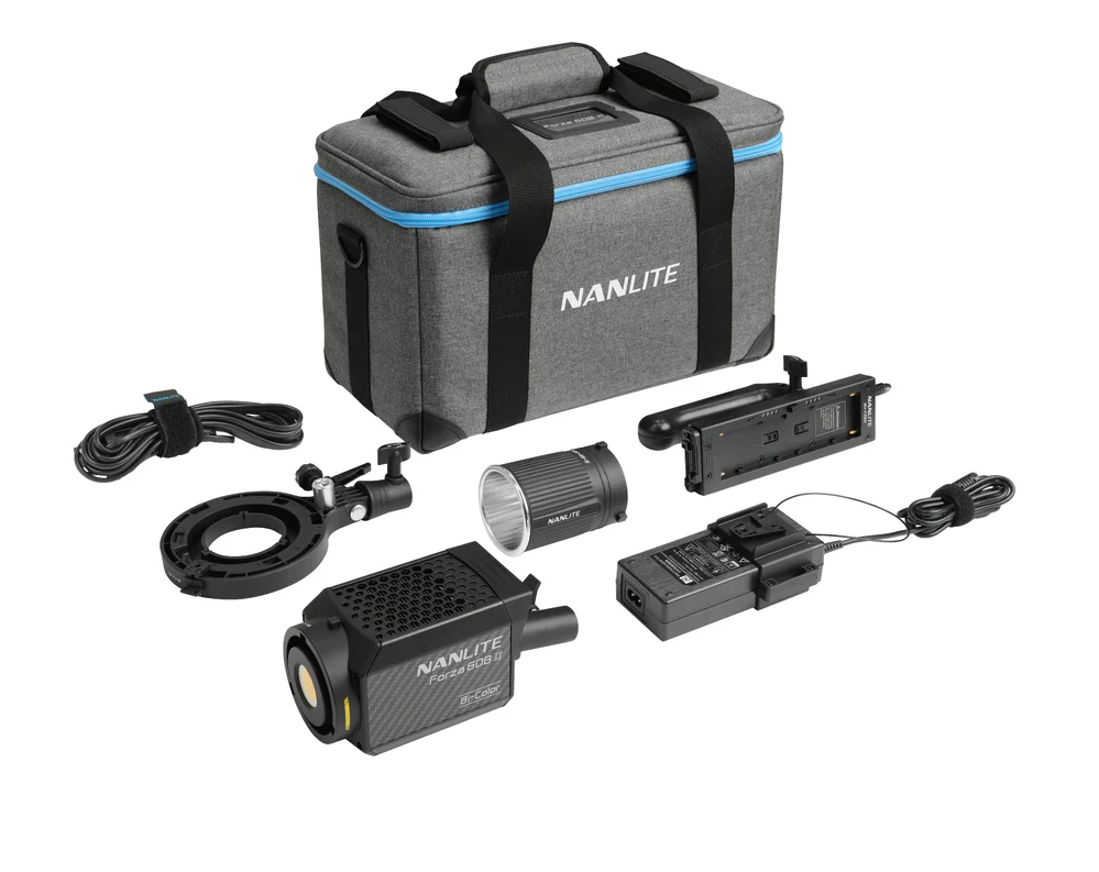 Nanlite Forza 60B II monolight Bi-colour LED light with Battery Handle and Bowens adaptor - Image 9