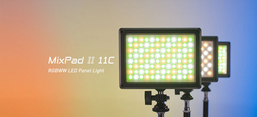 Nanlite Mixpad 11 Series II RGB on-camera LED light with power supply - Image 2