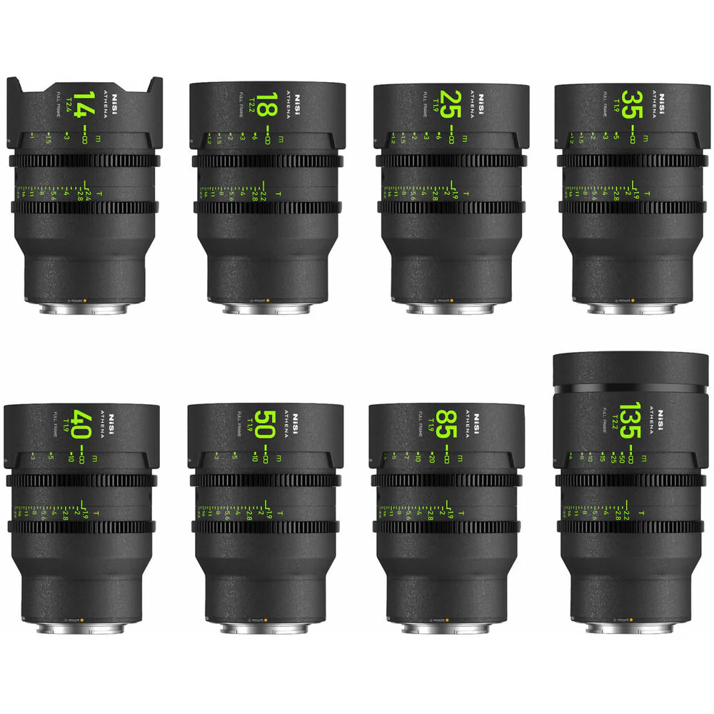 NiSi ATHENA PRIME T2.4/1.9 Full-Frame 8-Lens MASTER Kit (FUJINON G, No Drop-In Filter)