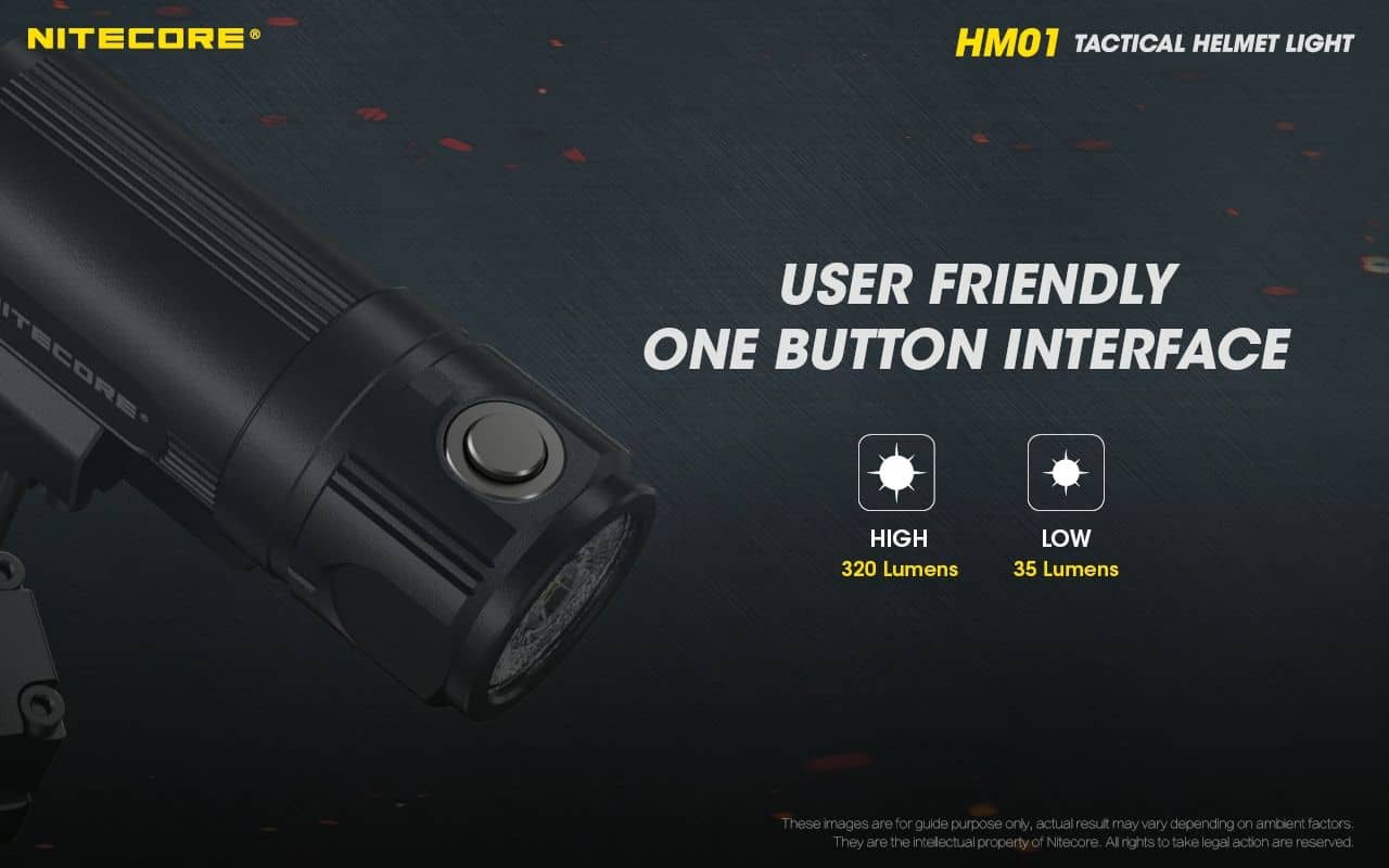 Nitecore HM01 lightweight 320 lumen tactical helmet light - Image 14