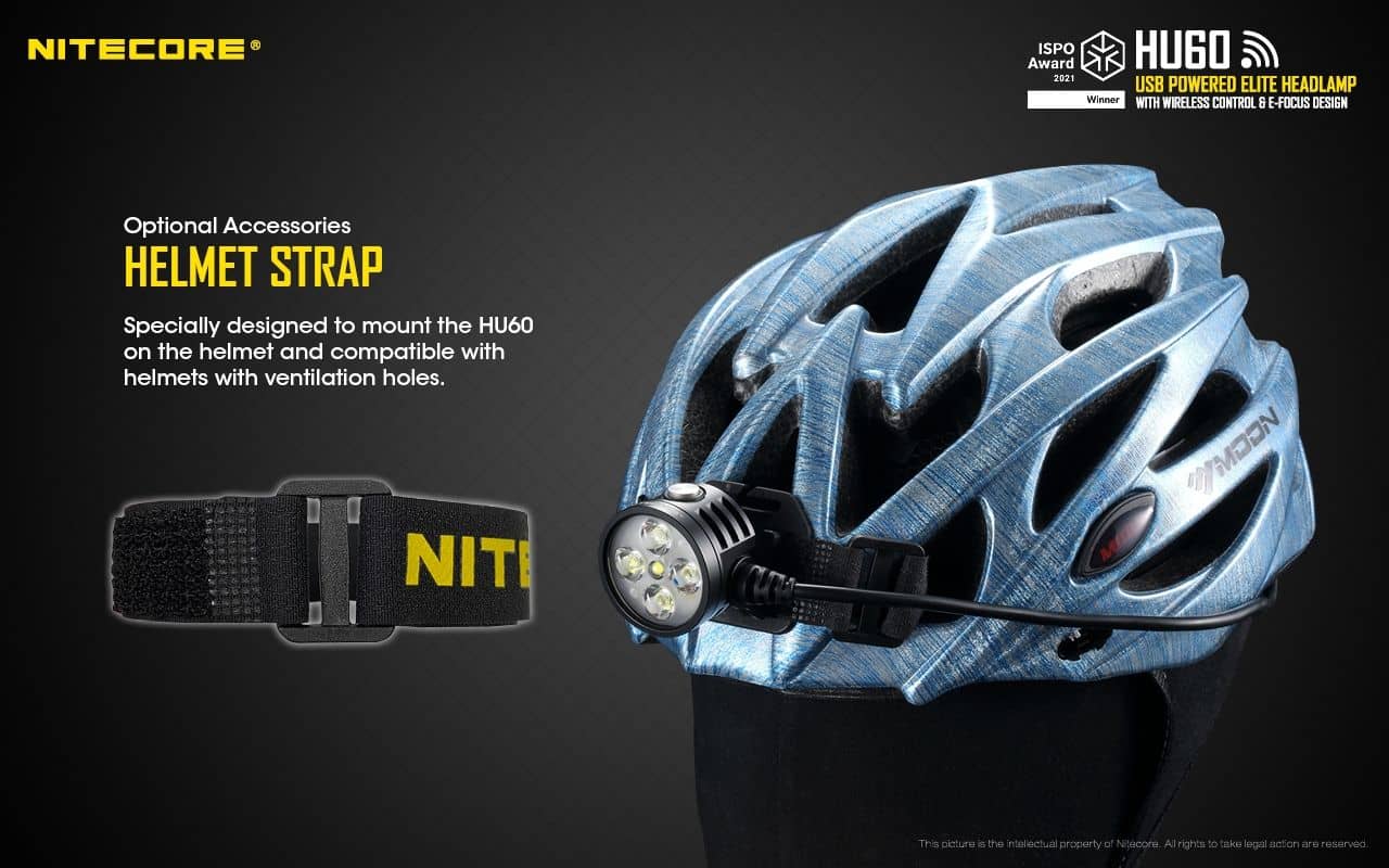 Nitecore HU60 bike mount and helmet strap - Image 4