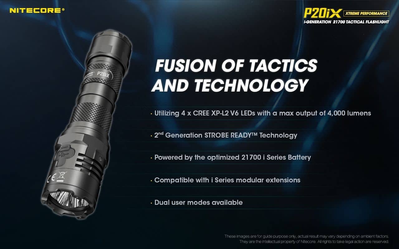 Nitecore P20iX compact 4000 lumen 221m USB-C rechargeable tactical floodlight - Image 6