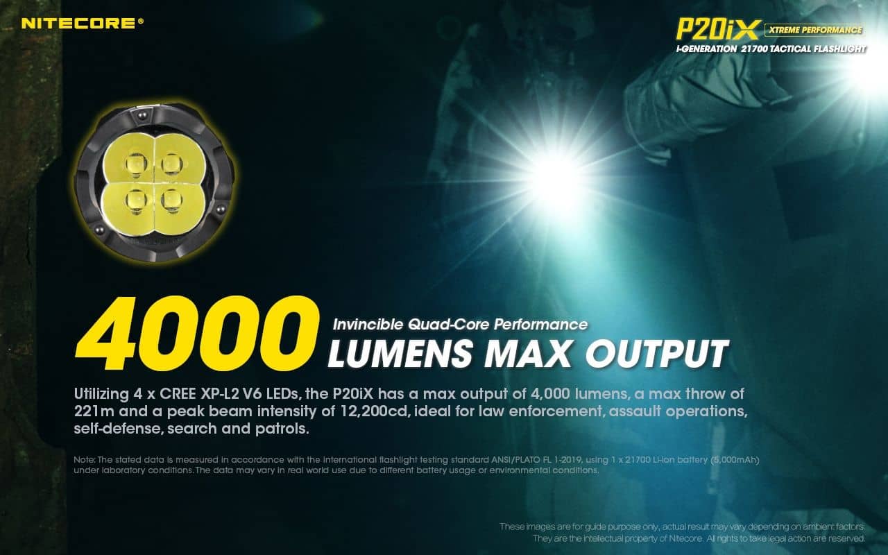 Nitecore P20iX compact 4000 lumen 221m USB-C rechargeable tactical floodlight - Image 7