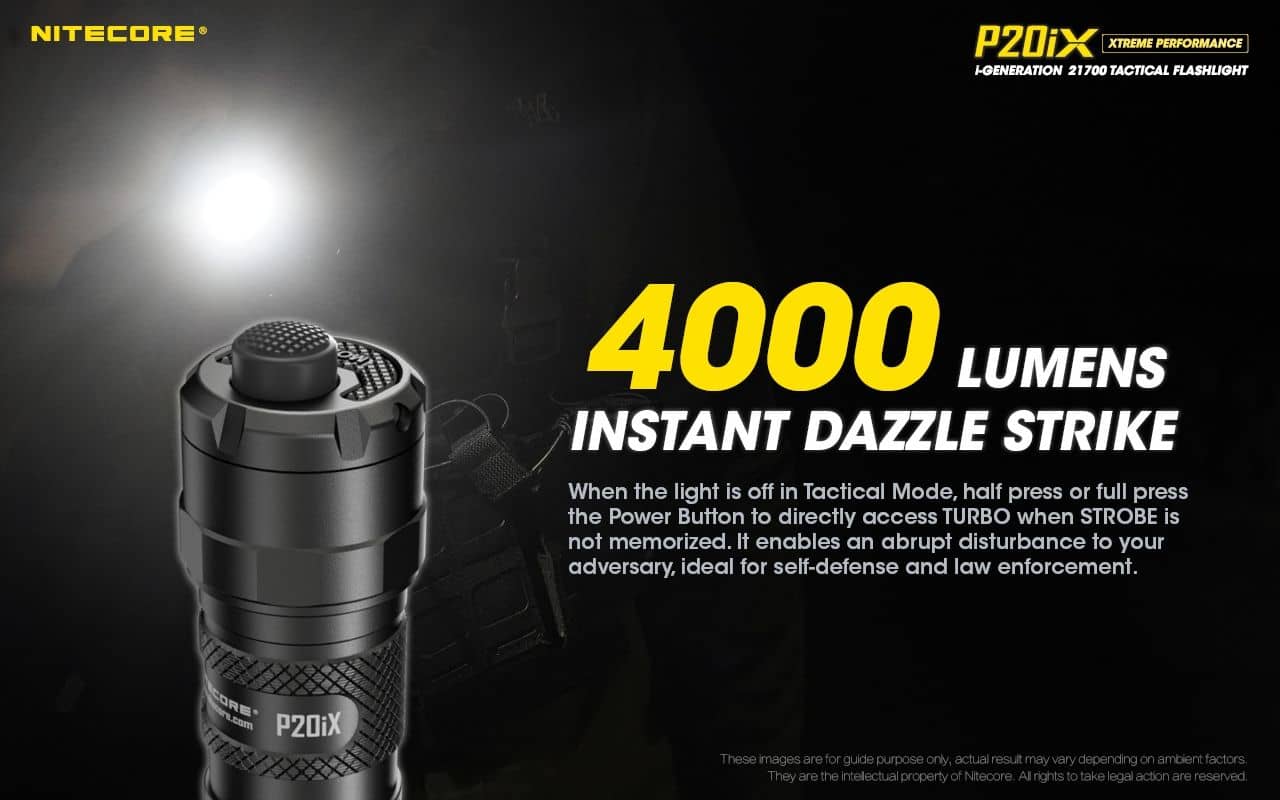Nitecore P20iX compact 4000 lumen 221m USB-C rechargeable tactical floodlight - Image 8
