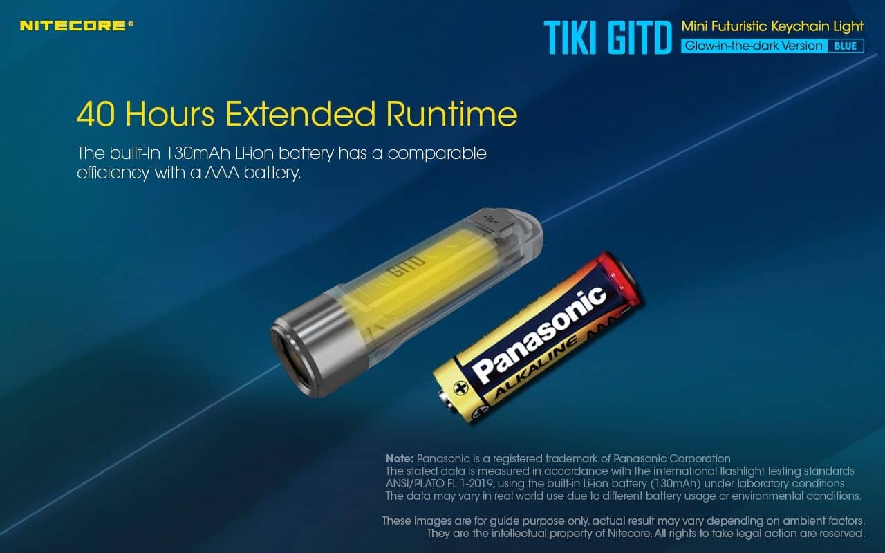 Nitecore TIKI GITD Blue glow in the dark 300 lumen keychain light - Image 19