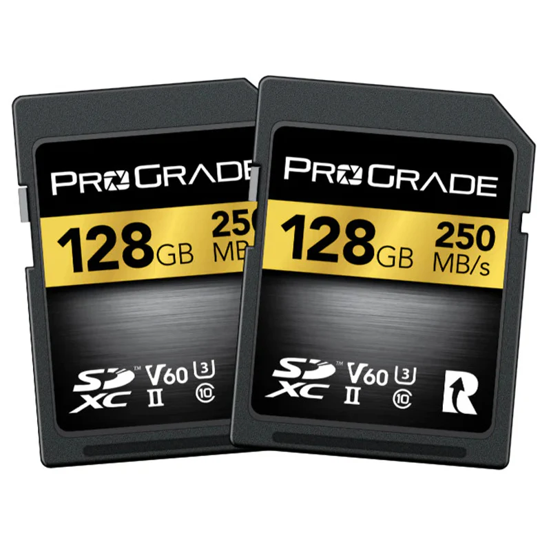 ProGrade Digital 128GB SDXC UHS-II 250MB/s Gold Memory Card (2 Pack) - V60