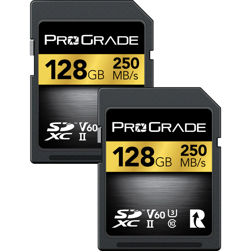 ProGrade Digital 128GB SDXC UHS-II 250MB/s Gold Memory Card (2 Pack) - V60 - Image 2