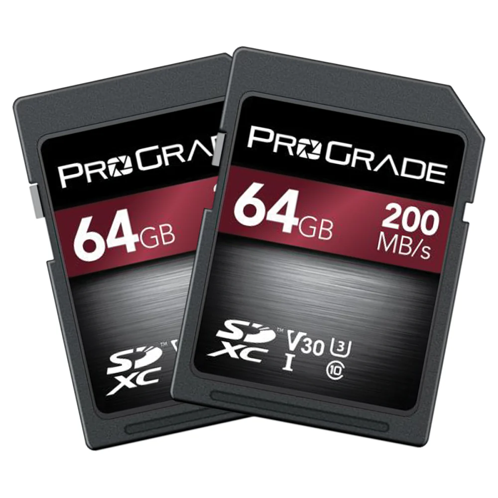 ProGrade Digital Strontium 64GB SDXC UHS-I 200MB/s Memory Card, 2 Pack - V30