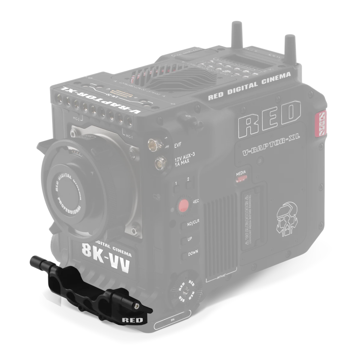 RED V-RAPTOR XL Bottom 1.5cm (15mm) LWD Rod Support Bracket - Image 4