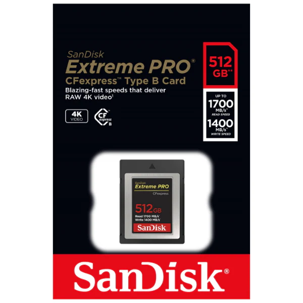 SanDisk Extreme PRO 512GB CFexpress Type B 1700MB/s Memory Card - Image 4
