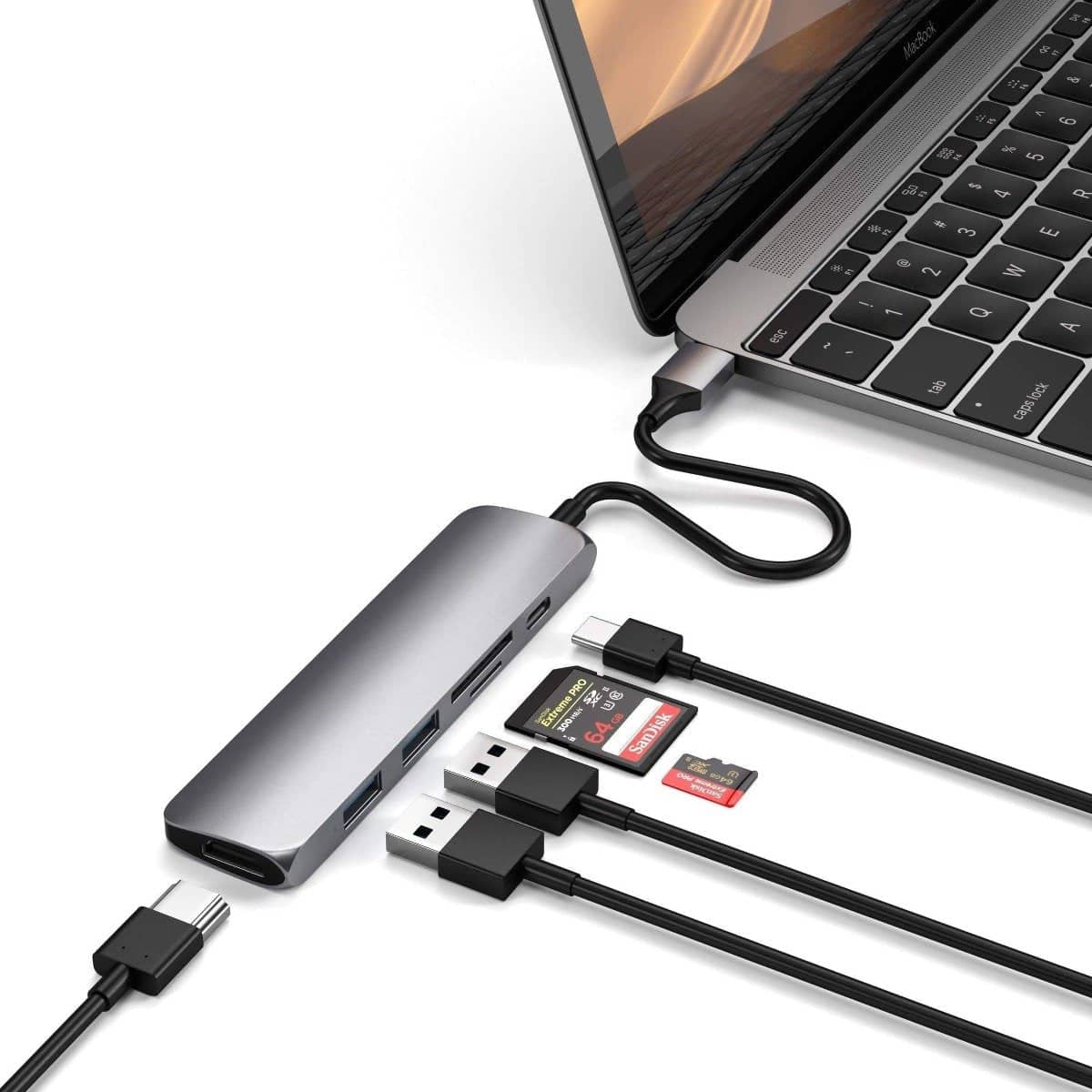 Satechi Slim USB-C Multiport Adapter (V2) (Space Grey) - Image 4