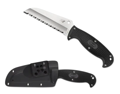 Spyderco Jumpmaster Lightweight Black H1 - Serrated Blade