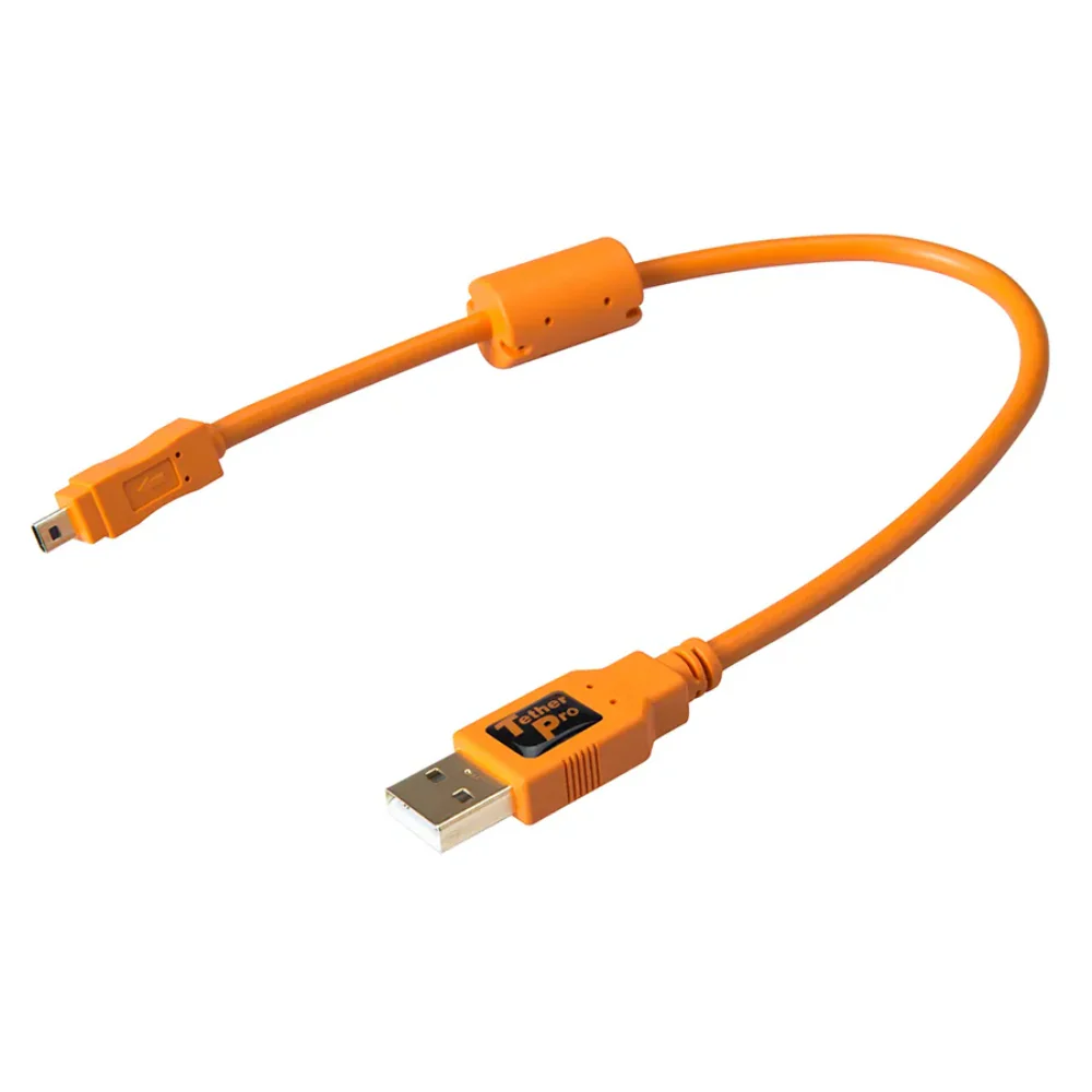 Tether Tools TetherPro USB 2 Male to Mini-B 8-Pin 30cm Hi-Vis Orange - Image 2