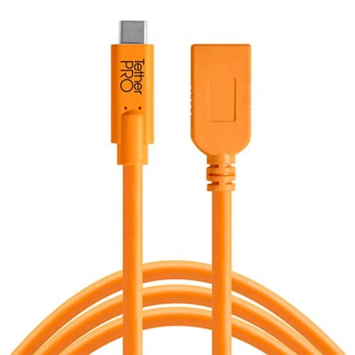 Tether Tools Tetherpro USB-C To USB Female Adapter Ext 4.6m Orange