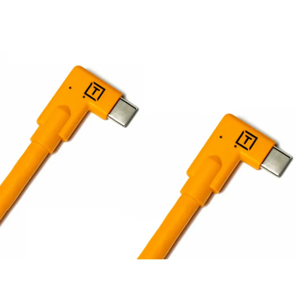 Tether Tools Tetherpro USB-C to USB-C RT Angle/RT Angle 4.6m Hi-Vis (Orange) - Image 2