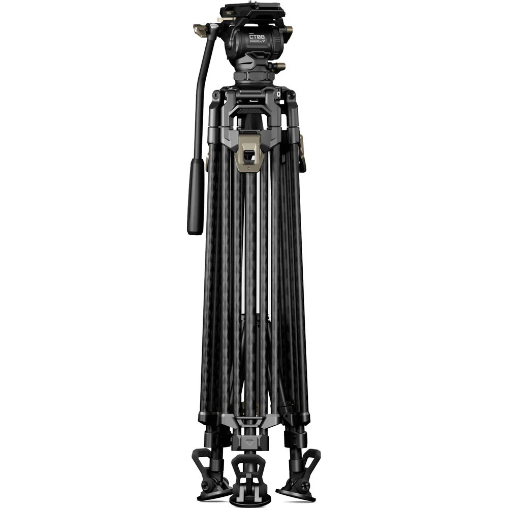 Tilta 75mm Cine Fluid Head with 2-Stage One Touch Carbon Fiber Tripod Legs (8kg) - Space Grey - Image 2